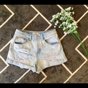 Rue 21 light distressed denim shorts!